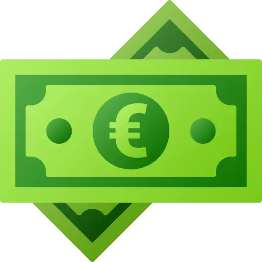 ikona z animiranimi eurobankovci