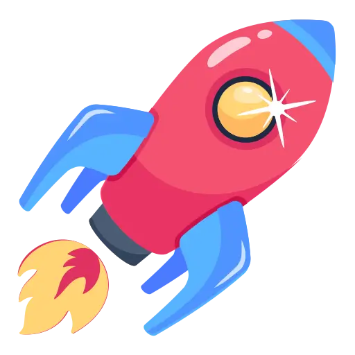 ikona z animirano raketo